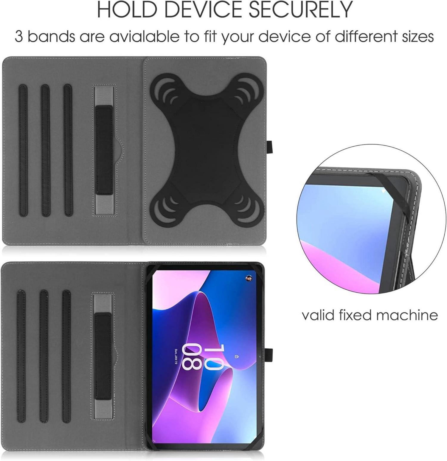 HGWALP Tablet Hülle für 9-10.5 Zoll, Multi-Viewing PU Leder Stand Folio