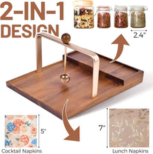 Rustikaler Serviettenhalter aus Holz für Tischdekoration