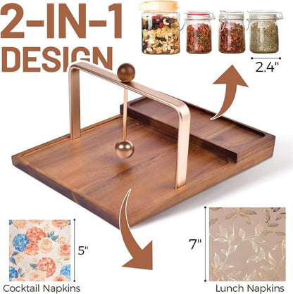 Rustikaler Serviettenhalter aus Holz für Tischdekoration