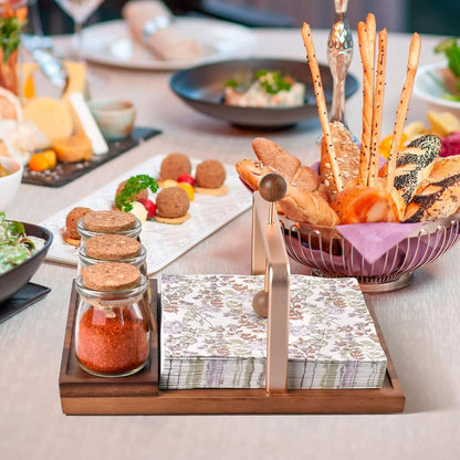 Serviettenhalter Akazienholz rustikal mit Salz Pfeffer