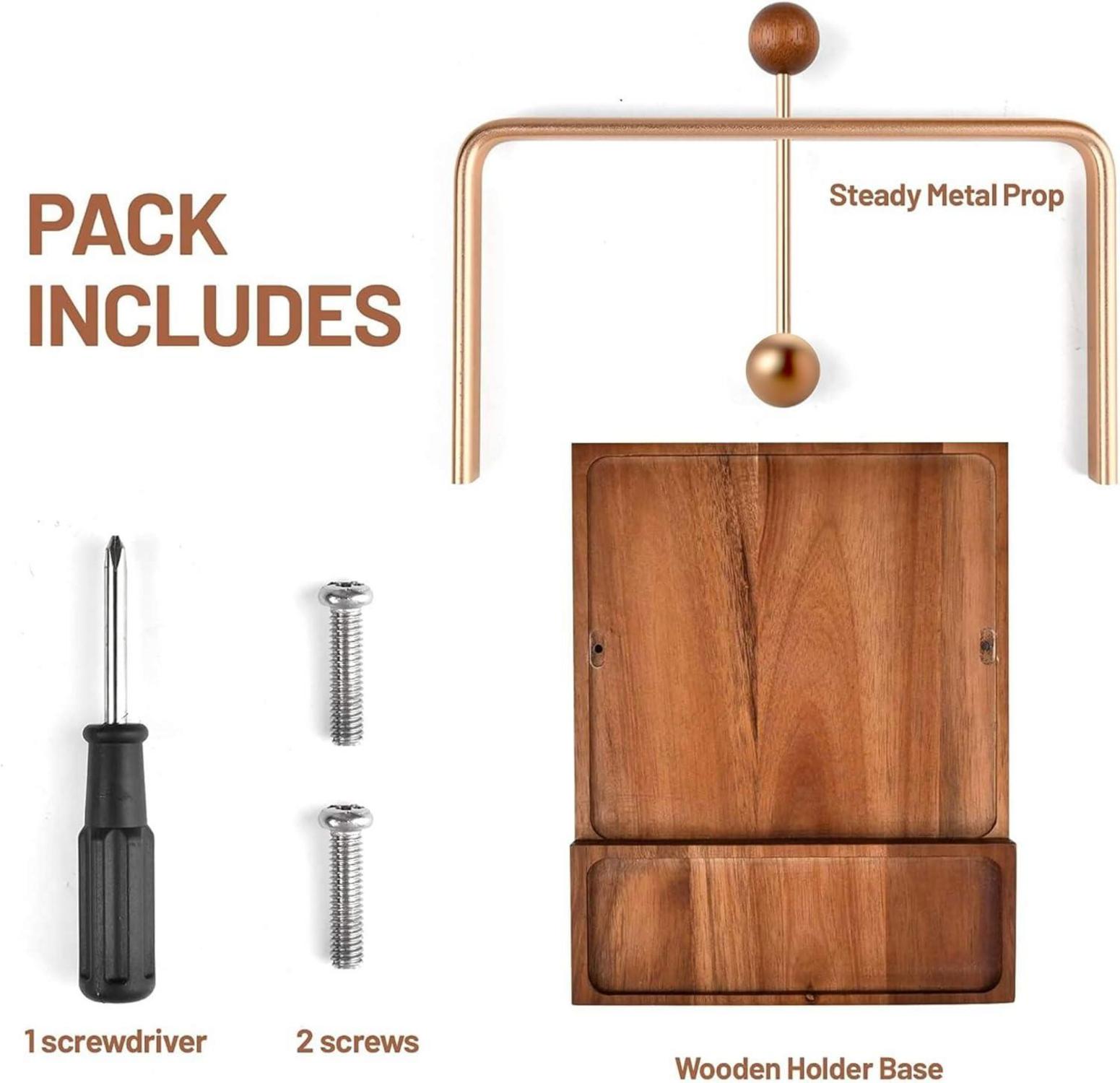 Serviettenhalter aus Akazienholz mit Gewürzregal, rustikal, für Tischdekoration