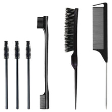 6er-Set Haarkamm-Set mit Borstenbürste und Kantenbürste