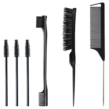 6er-Set Haarkamm-Set mit Borstenbürste und Kantenbürste
