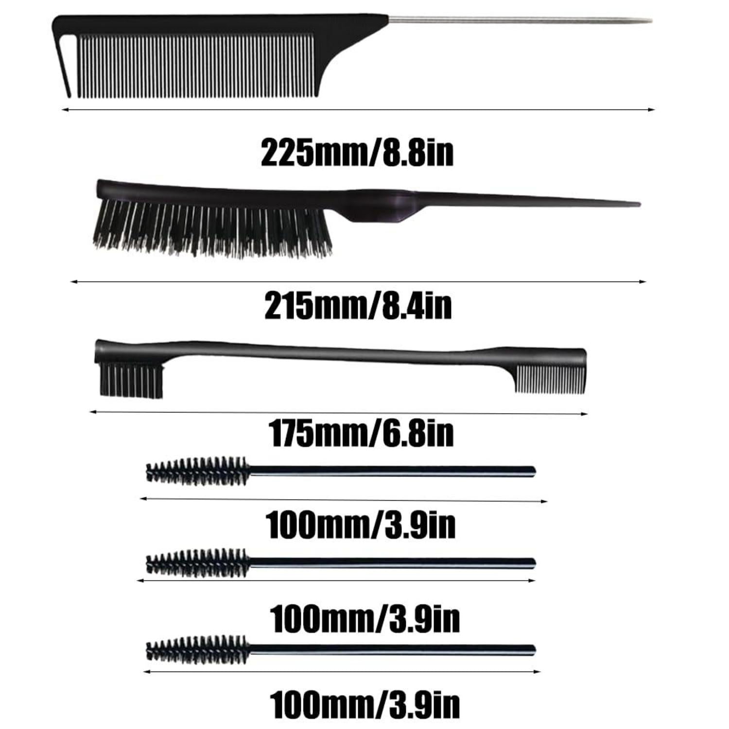 6 Stück Haarkamm-Set Borsten Haarbürste Kamm Rattenschwanz