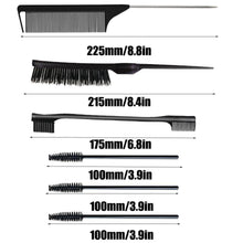 6 Stück Haarkamm-Set Borsten Haarbürste Kamm Rattenschwanz