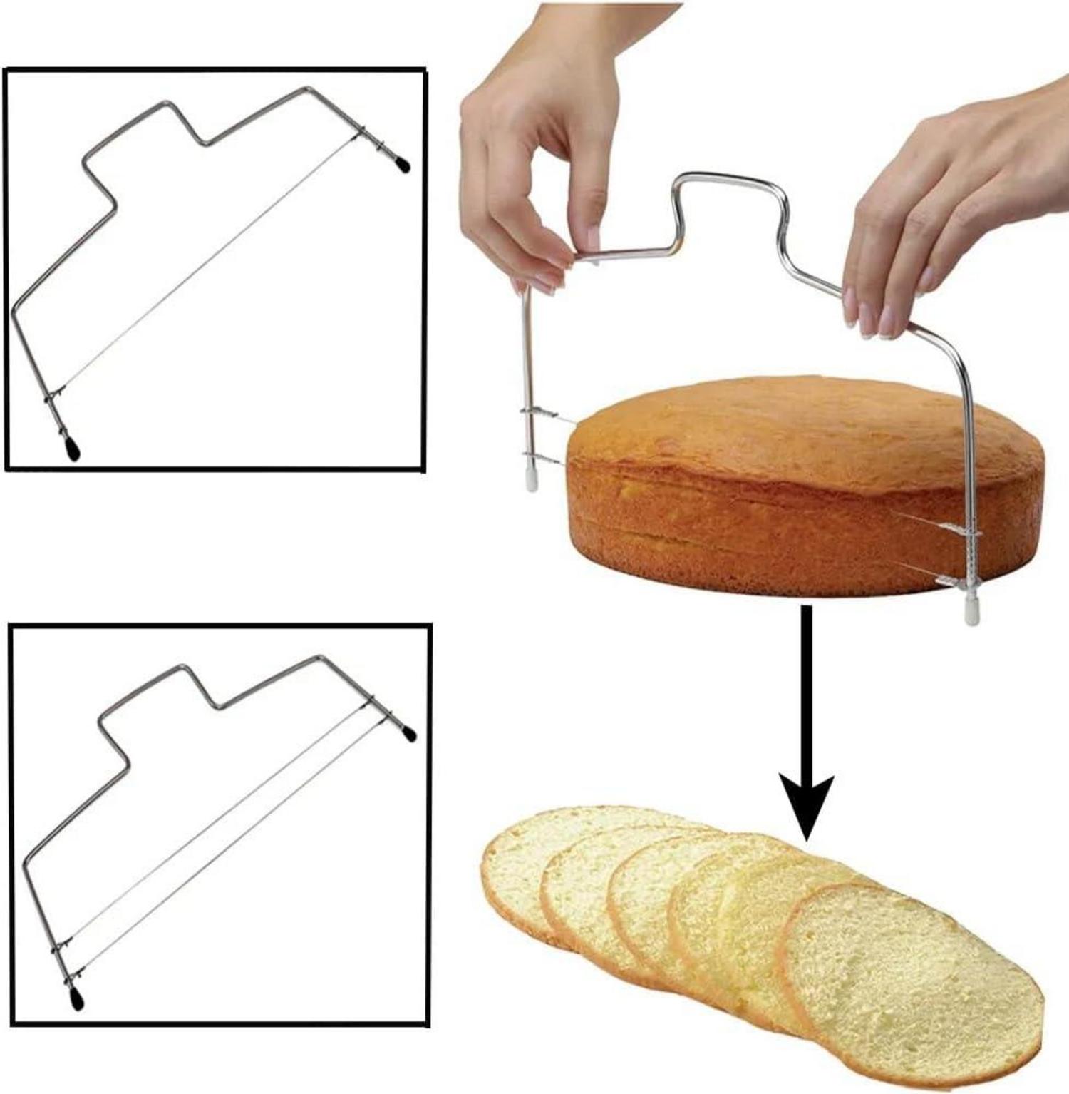 Tortenschneider Edelstahl Höhenverstellbar Schneidedraht 32cm
