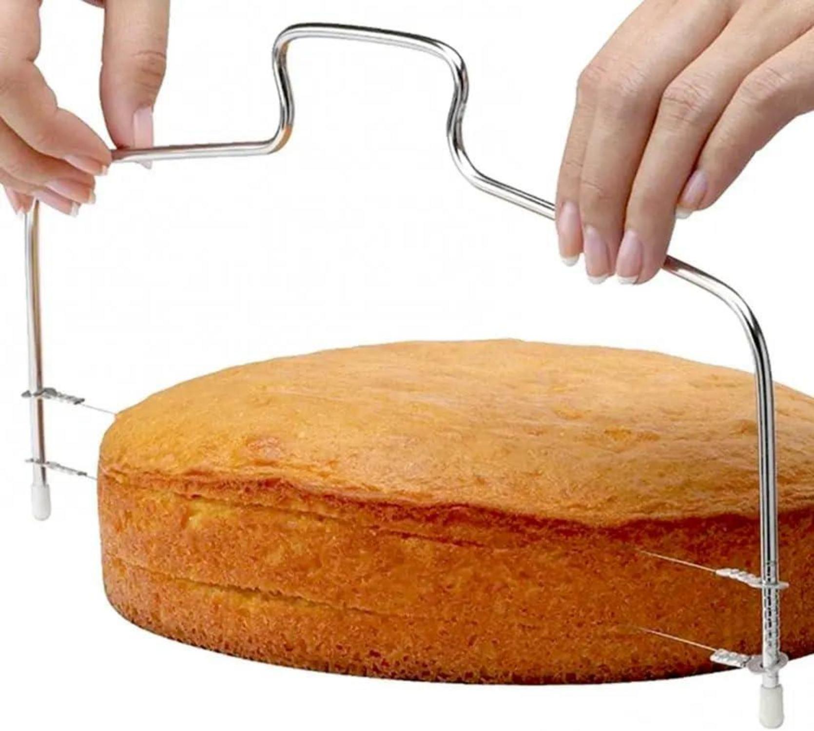 Tortenschneider Edelstahl Höhenverstellbar 2 Stück 32cm