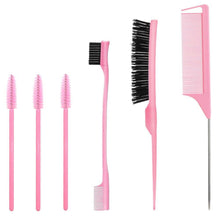 6er-Set Toupierkamm Wimpernbürste Borstenkamm Rattenschwanzkamm
