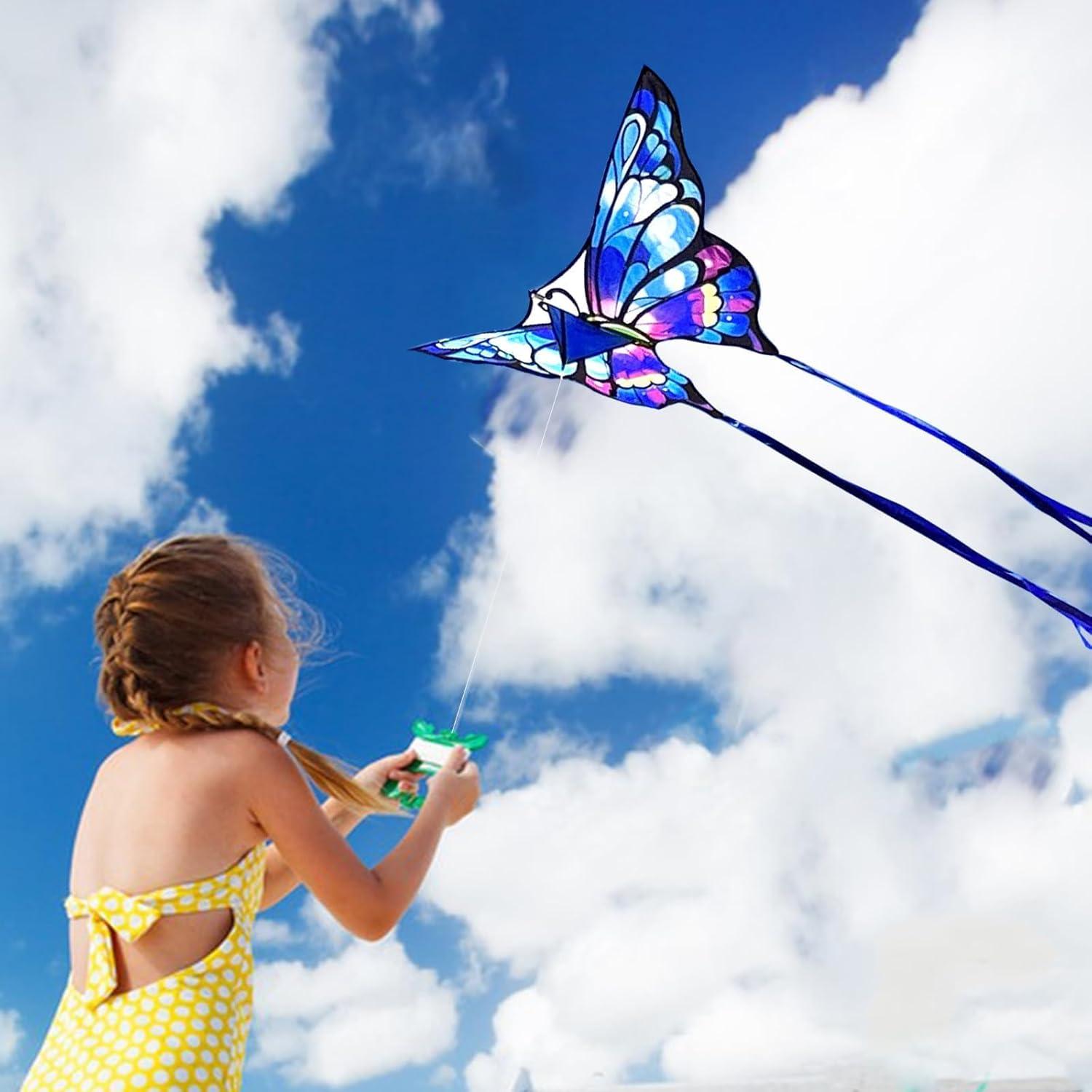 Simxkai Schmetterlingsdrachen 2er Set Lila & Rosa, leicht zu fliegen