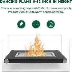 Bioethanol Tischkamin mit Löschhilfe, Tischfeuer für Indoor