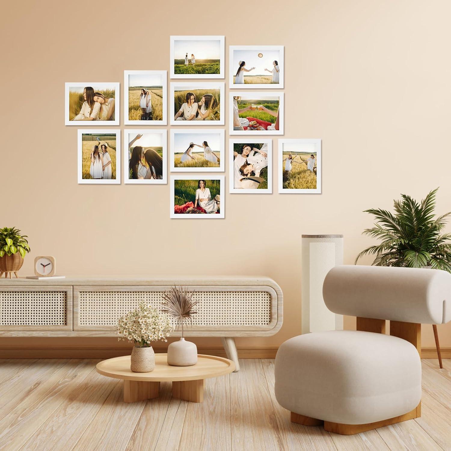 Bilderrahmen Set 15x20 cm Weiß für Fotos oder Bilder, Wand- oder Tischaufsteller