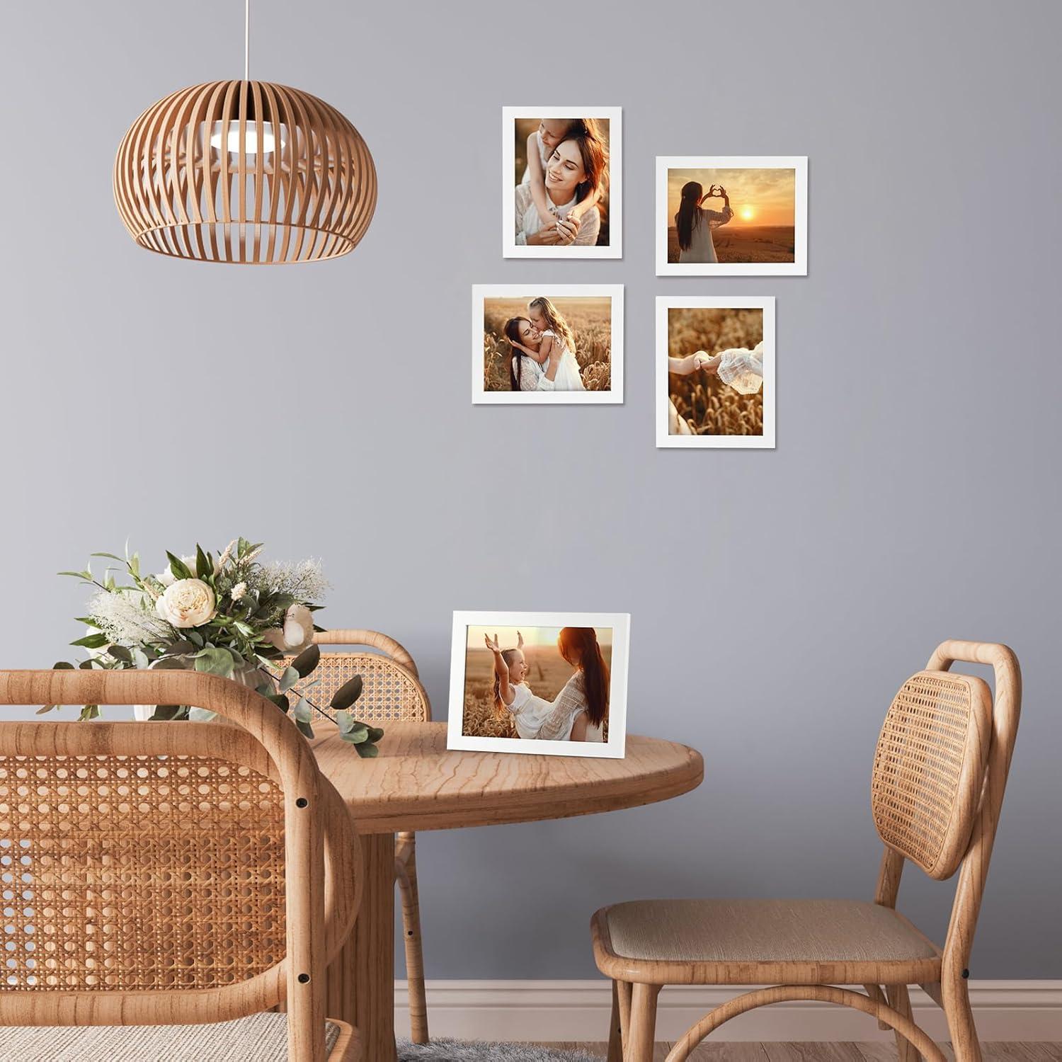 Fotorahmen Set 15x20 cm Weiß Bilderrahmen Wand Tisch Aufsteller 12er Pack