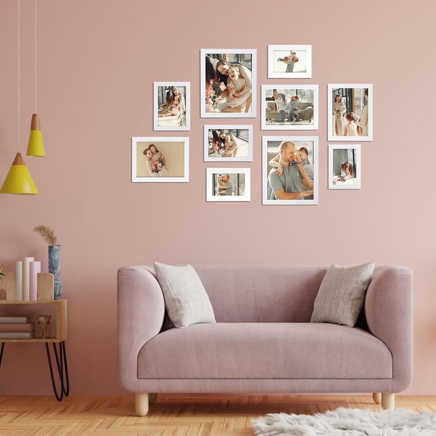 12er Set Bilderrahmen 15x20cm Weiß Fotorahmen für Fotos Wand