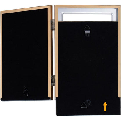 Doppelter Bilderrahmen 13x18cm Weiß Goldener Metallrahmen