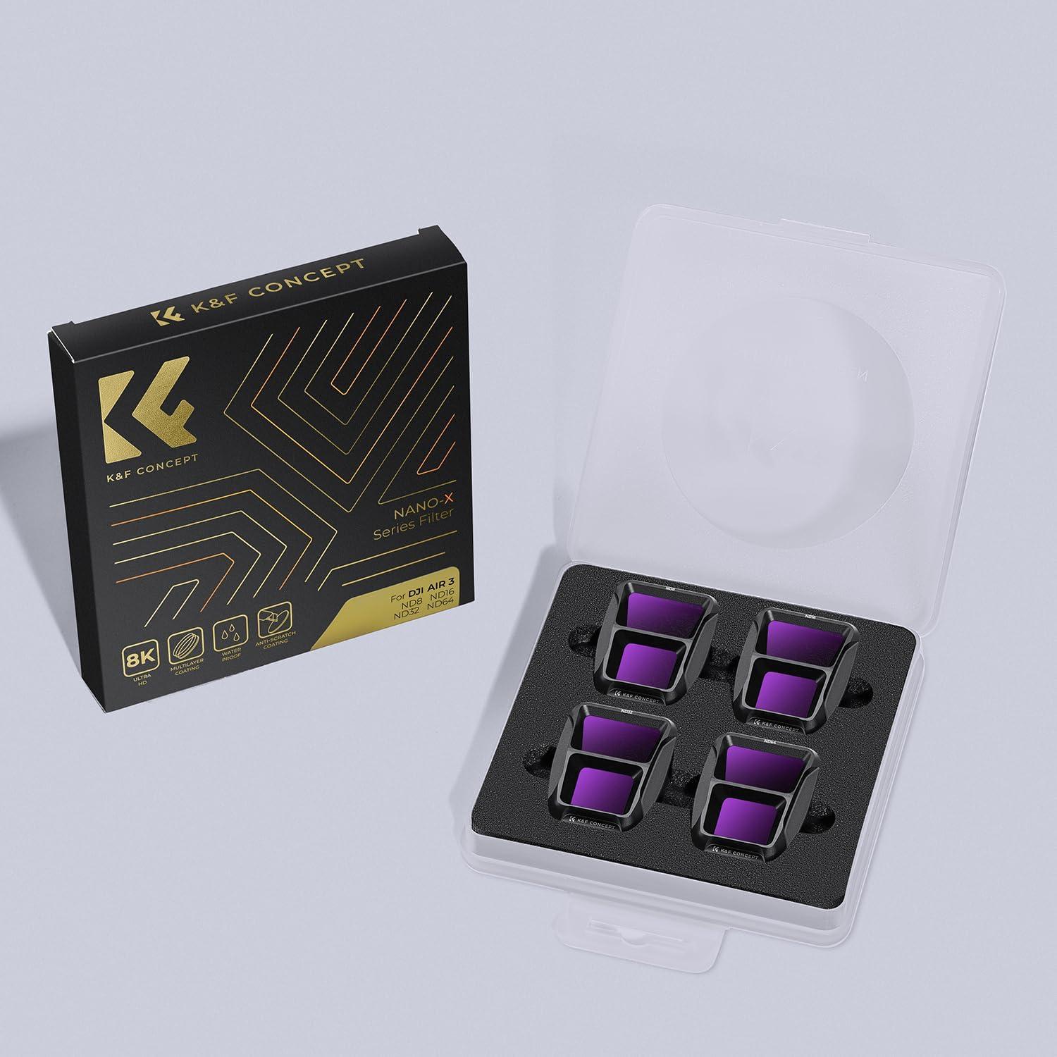 ND Filterset 4er Pack ND8 ND16 ND32 ND64 für DJI Air 3 GimbalSafe