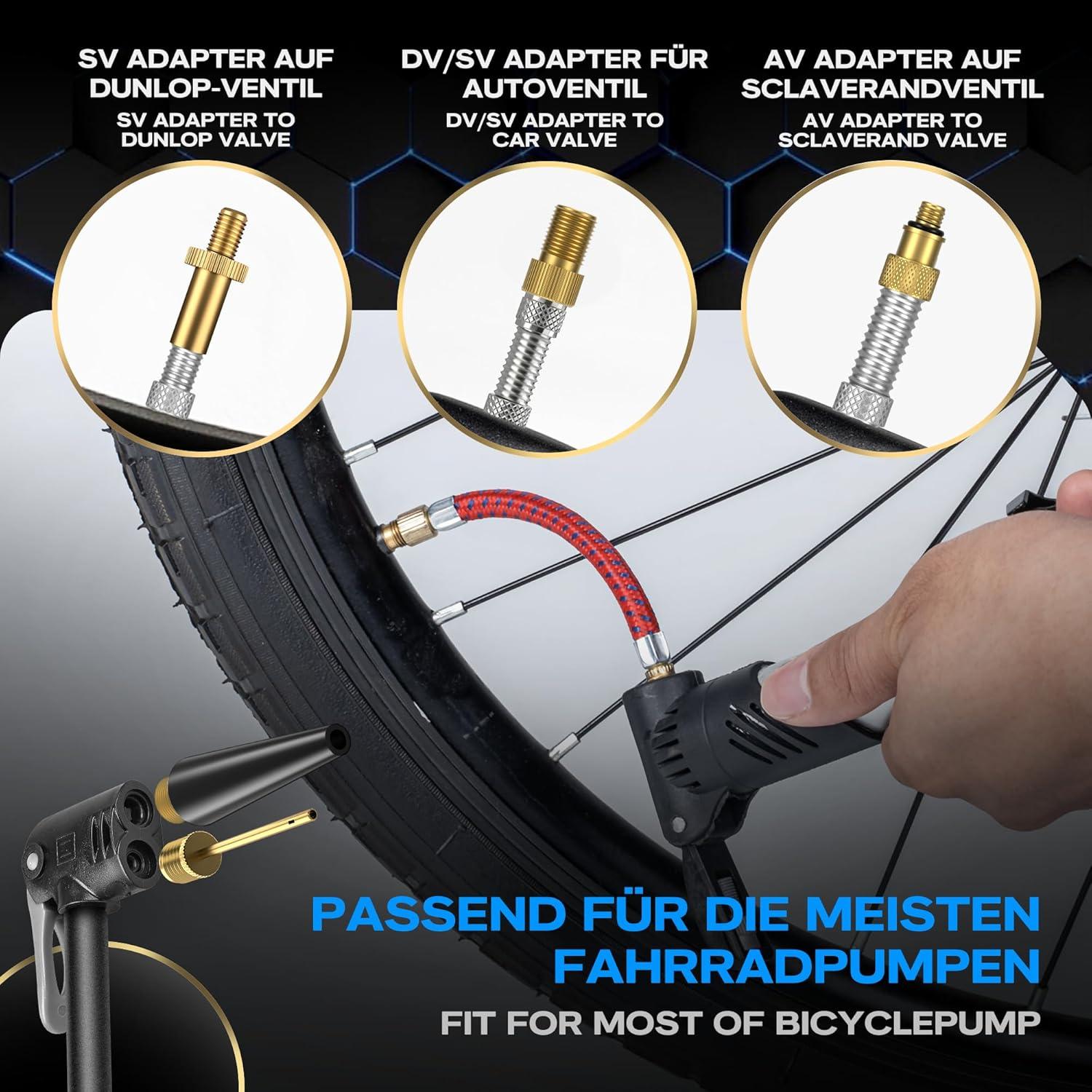 Fahrradventil Adapter Set 19-teilig Luftkompressor Zubehör