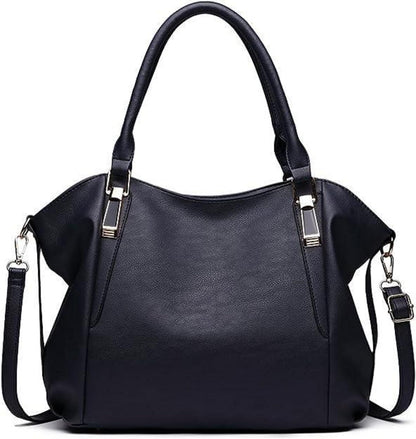 Elegante Miss Lulu Navy PU Leder Umhängetasche 33x30x12cm