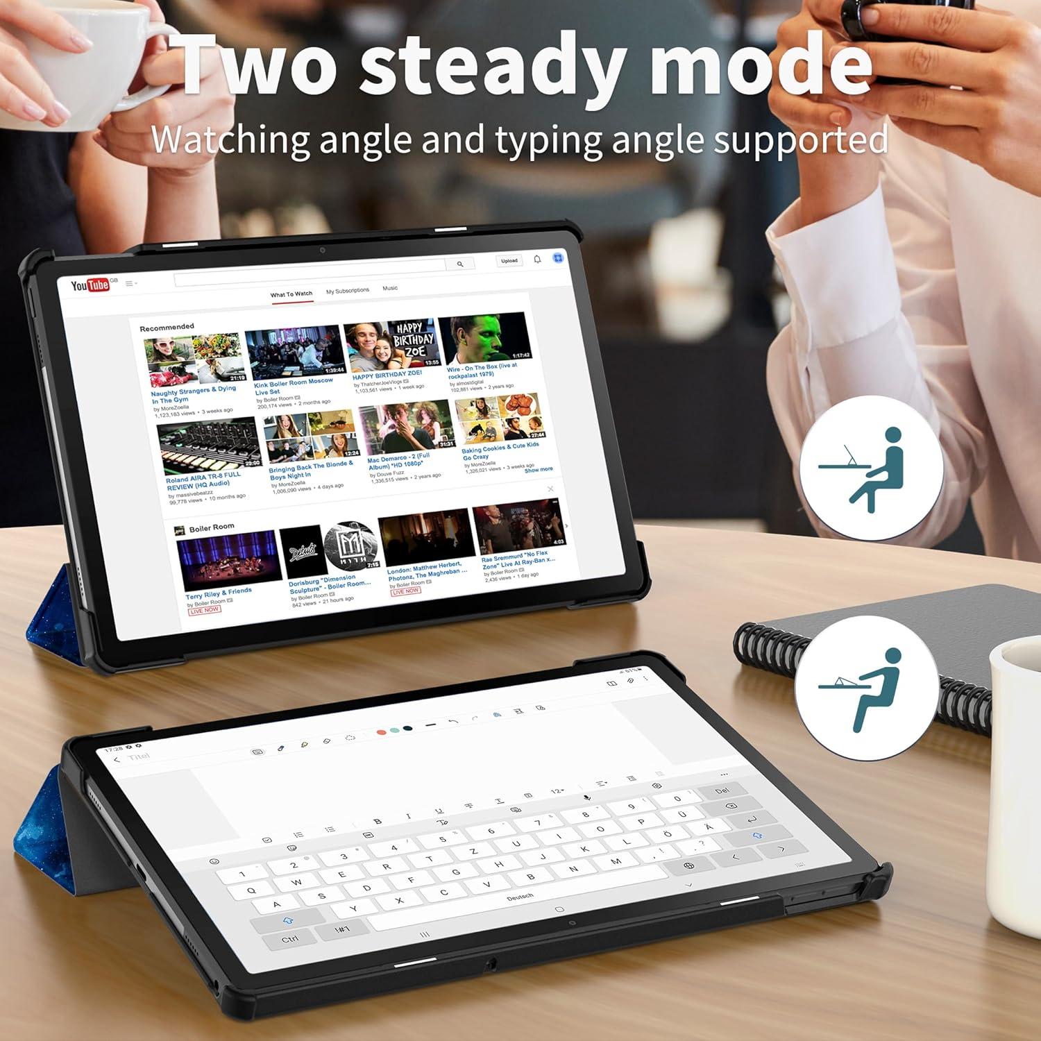 EasyAcc Hülle für Lenovo Tab M10 Plus 3rd Gen 10.6 Zoll 2022 mit Schutzfolie und Standfunktion