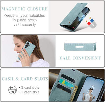 KZB Samsung Galaxy A14 5G/4G Handyhülle Leder RFID Flip Case Blau