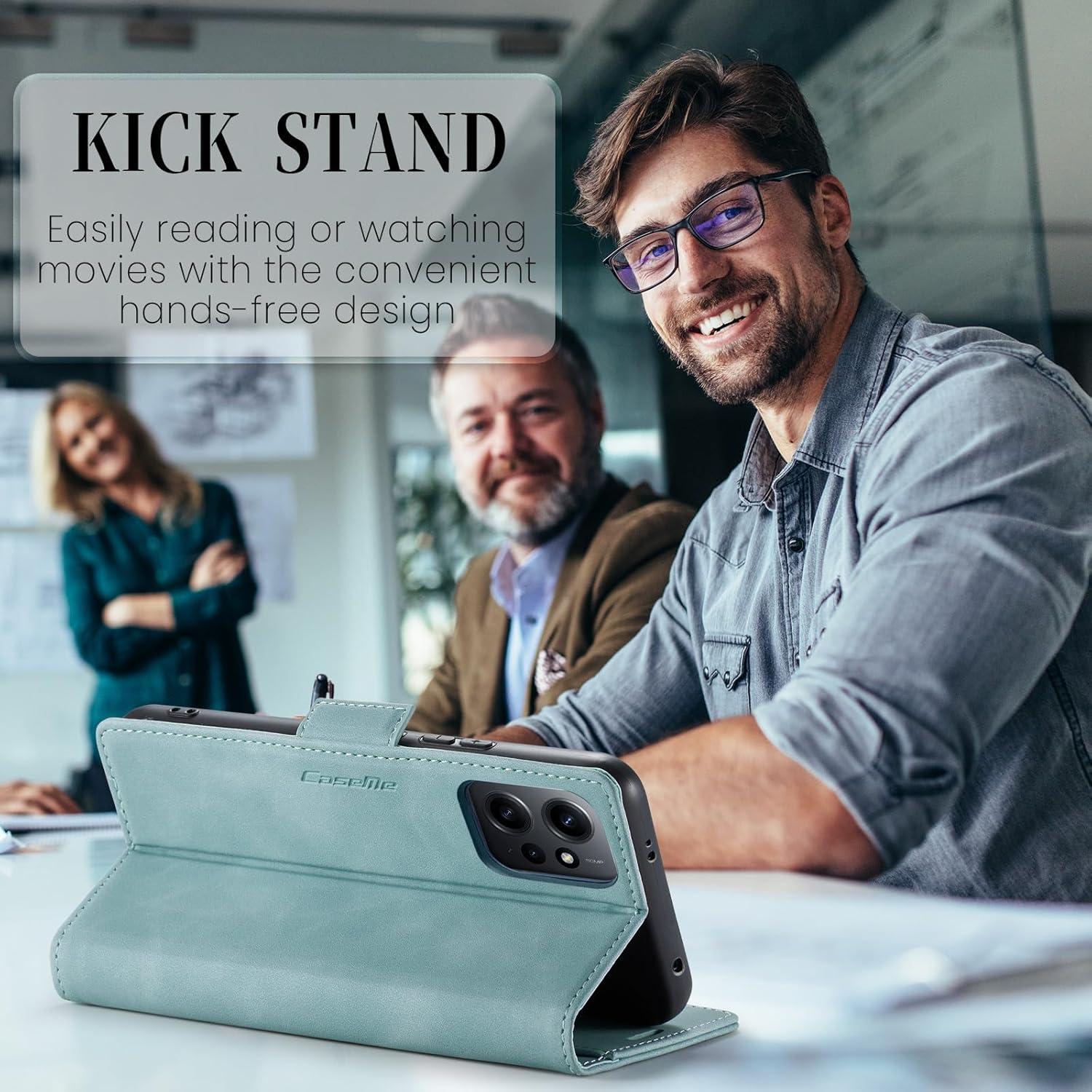 Xiaomi Redmi Note 12 4G Leder Klapphülle RFID Standfunktion Magnet