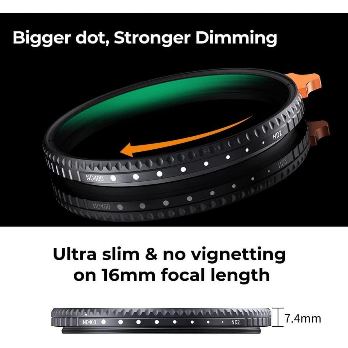 Variabler Graufilter 105mm ND2-400 mit Hebel und Tasche