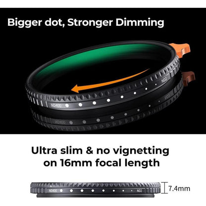 Variabler Graufilter 105mm ND2-400 mit Hebel und Tasche