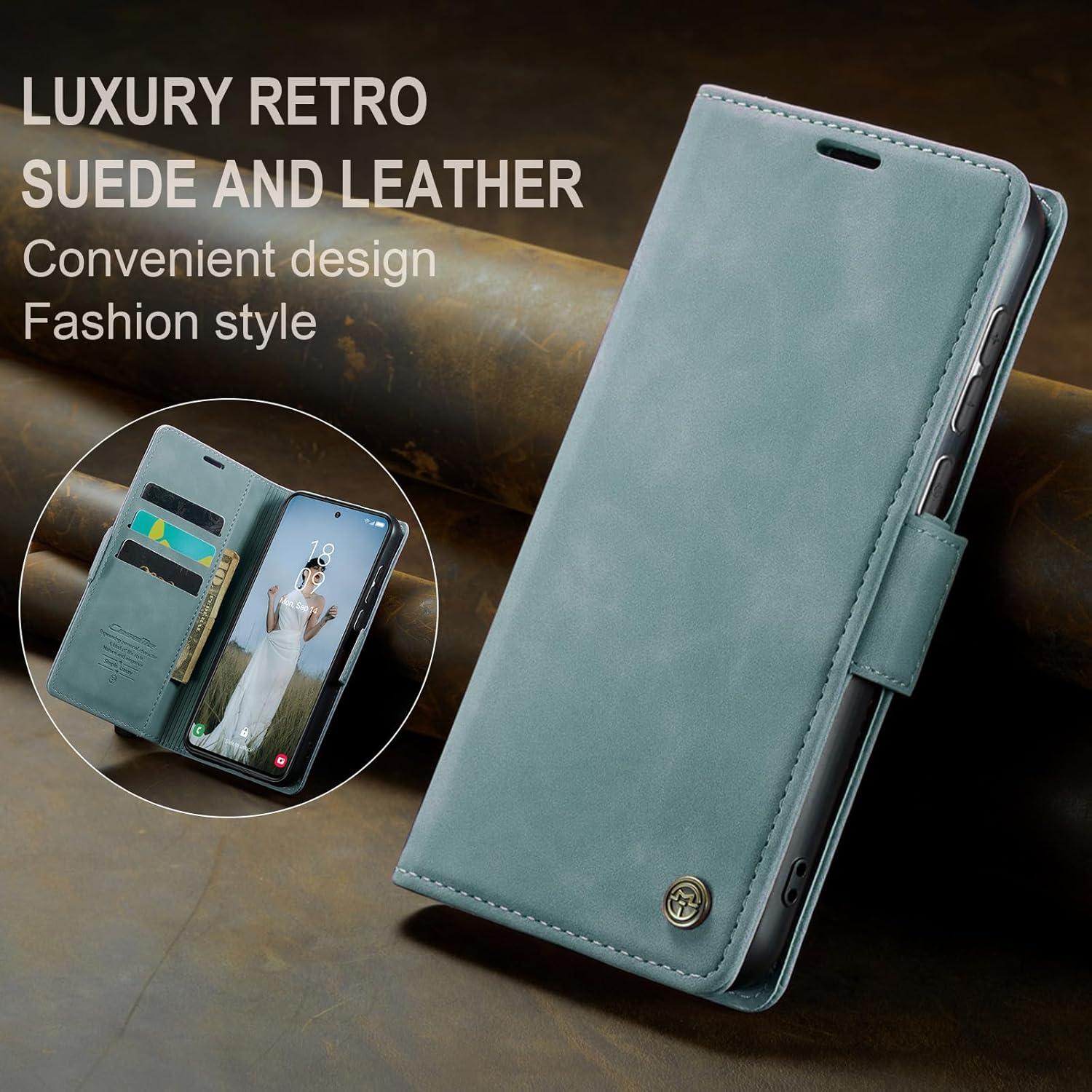 Samsung Galaxy S23 5G Handyhülle Leder Tasche Schutz RFID Stand Blau
