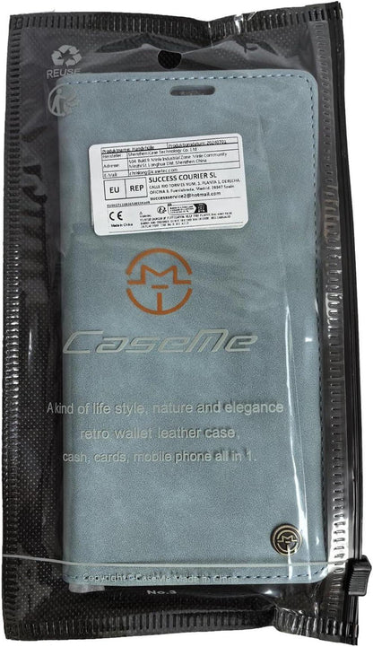 Samsung Galaxy S23 5G Handyhülle Leder RFID Flip Case Blau