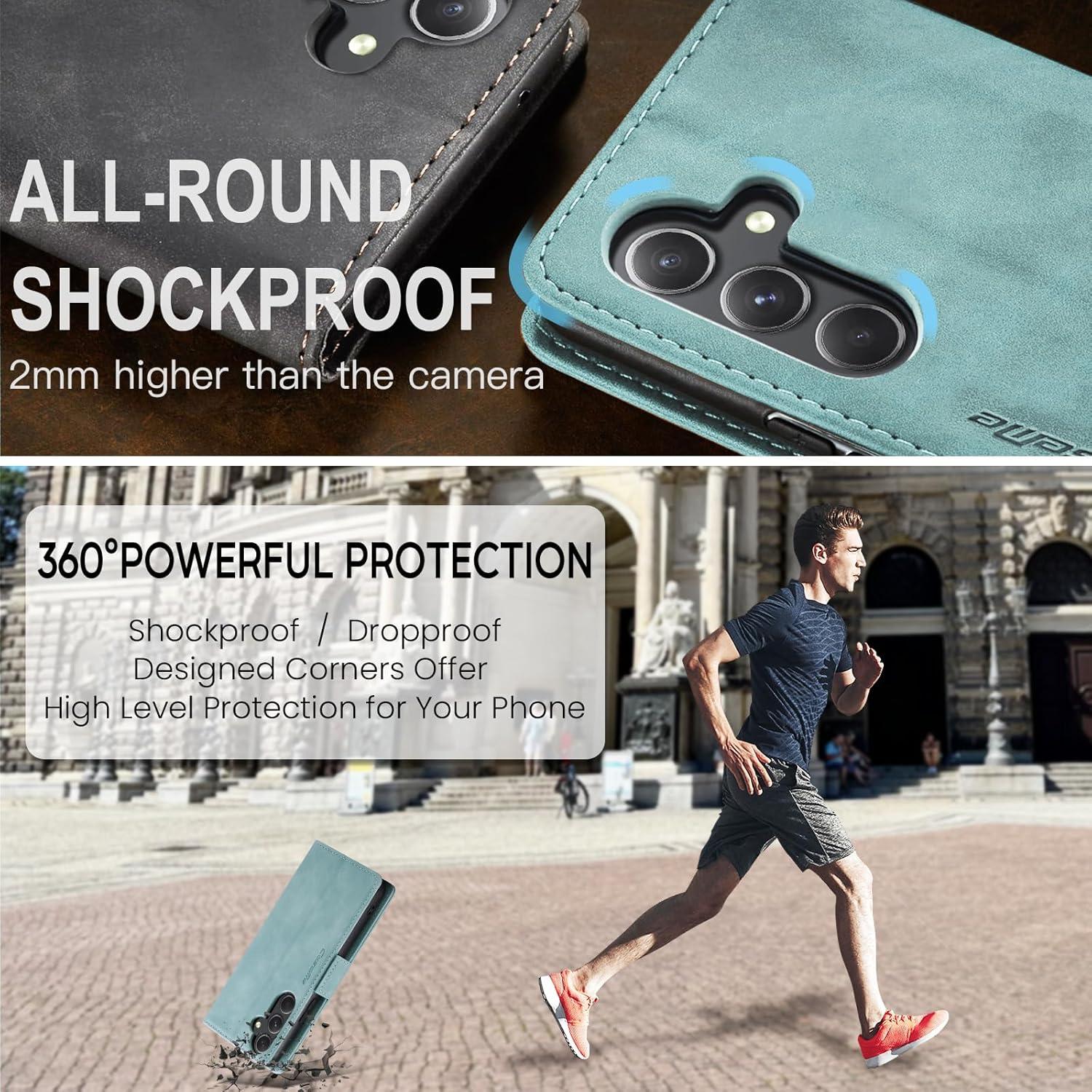 Handyhülle Samsung Galaxy A54 5G Leder RFID Schutz Flip Cover Standfall