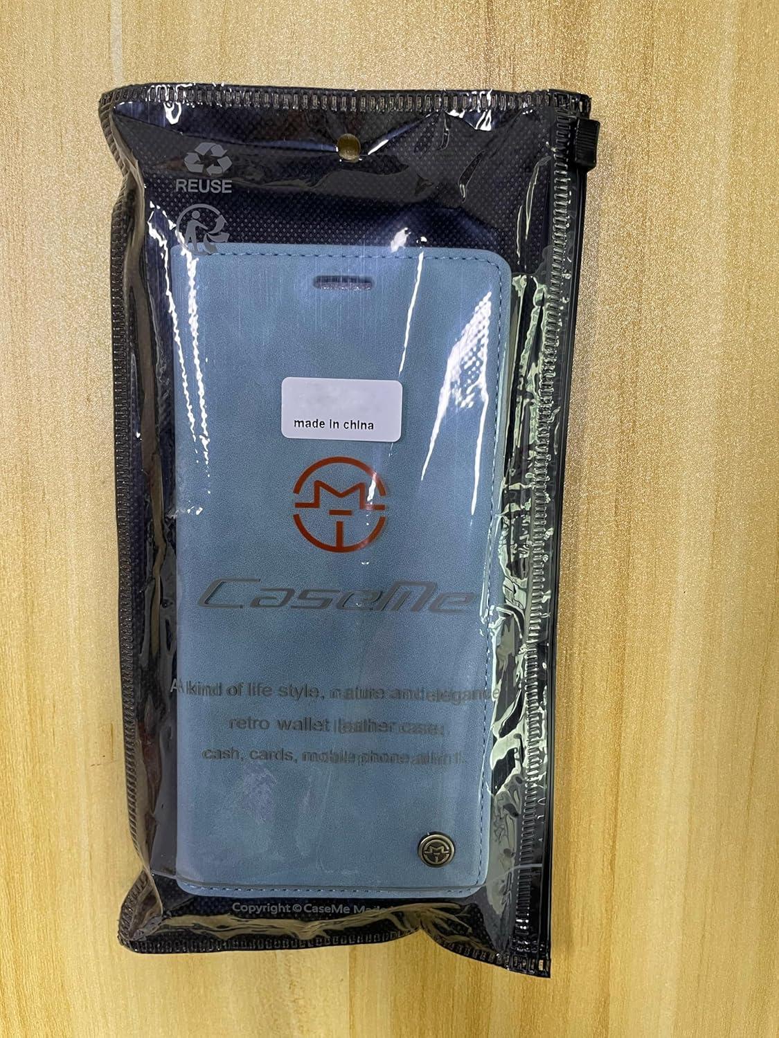 Xiaomi Redmi Note 12 Pro 5G Handyhülle Premium Leder Schutzhülle RFID Flip Case - HellBlau