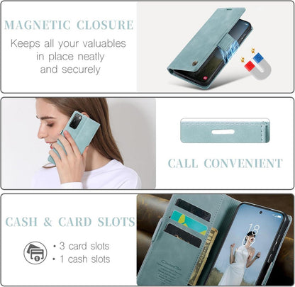 Samsung Galaxy S20 Hülle Leder Klappbar RFID Standfunktion Magnet Blau
