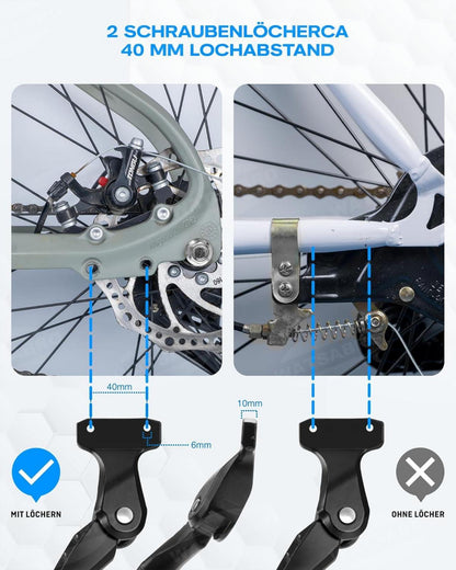 Fahrradständer 24-29 Zoll Höhenverstellbarer Seitenständer 4 Löcher 18mm 40mm M5 Schraube E-Bike MTB