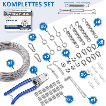 Wohnmobil Zubehör Kabelschloss Stahlseil 30m 3mm Drahtseil