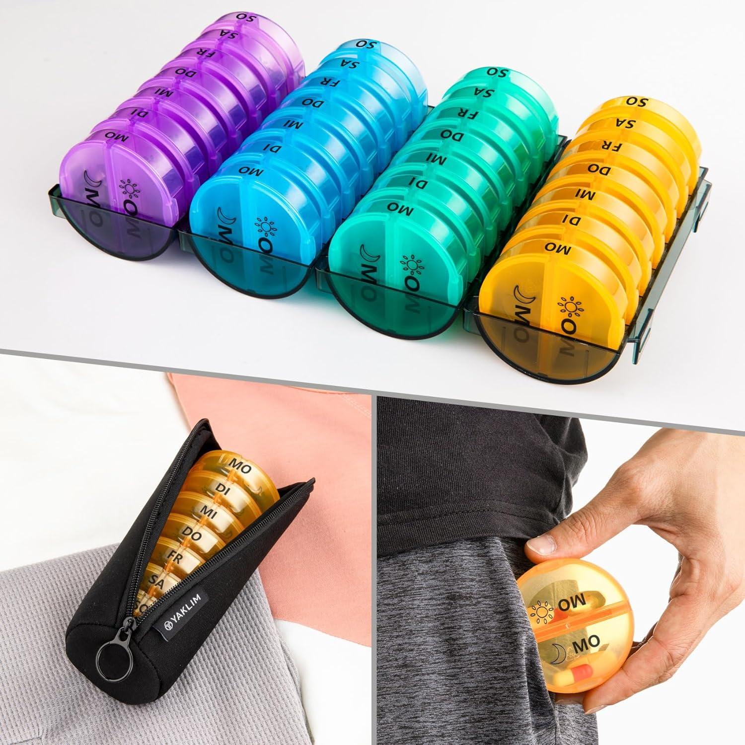 Pillendose 28 Tage 4-Wochen Medikamenten Organizer für Pillen