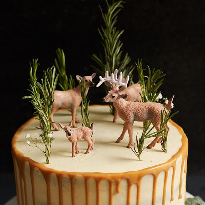 Weihnachtsbaum Figuren Set Miniatur Tannenbaum Hirsche Fuchs Eichhörchen 14tlg