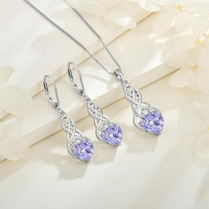 Unendlichkeit Keltischer Knoten Kette 925 Sterling Silber Geburtsstein