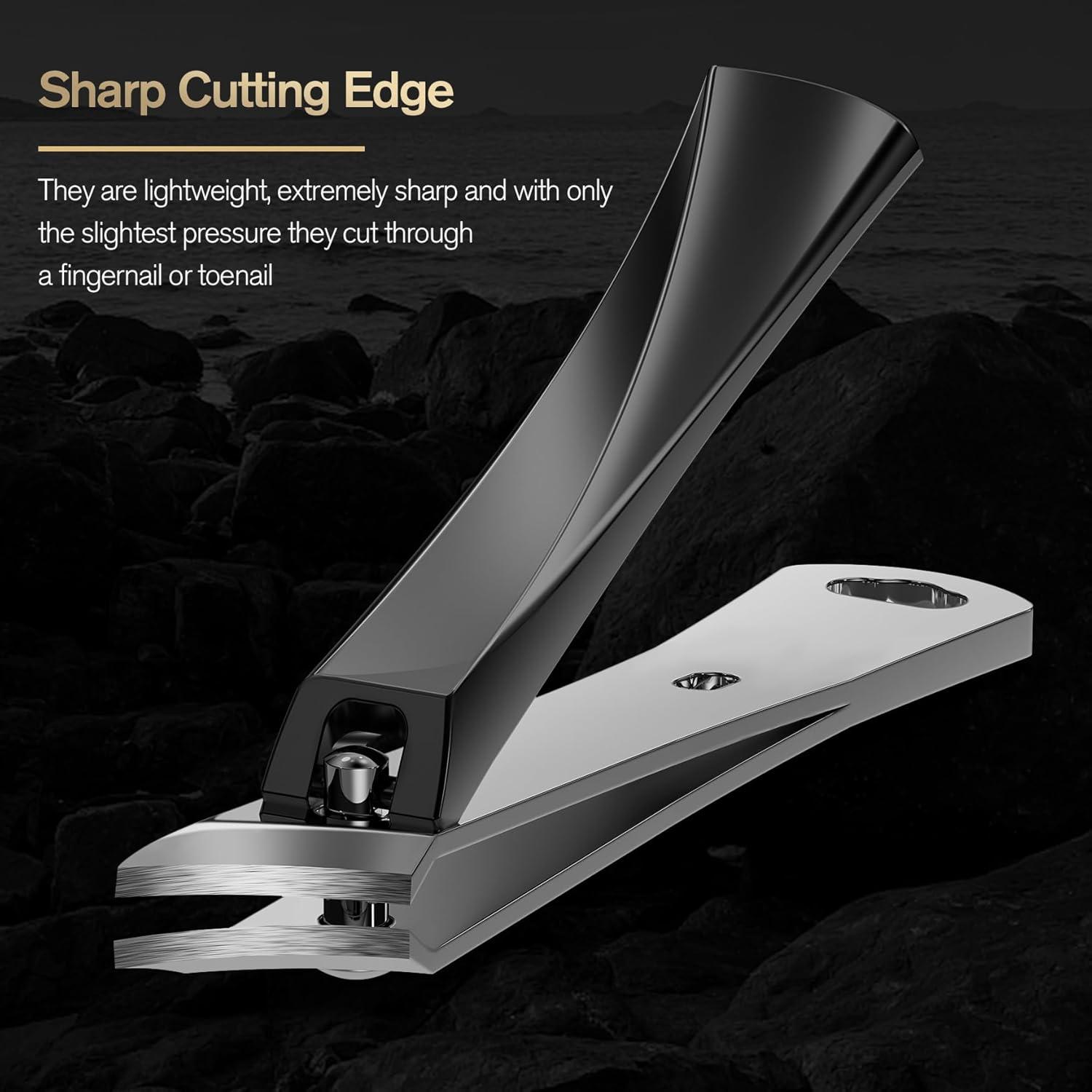 Nail Clipper Set Stainless Steel Ingrown Toenail Catcher & Glass File