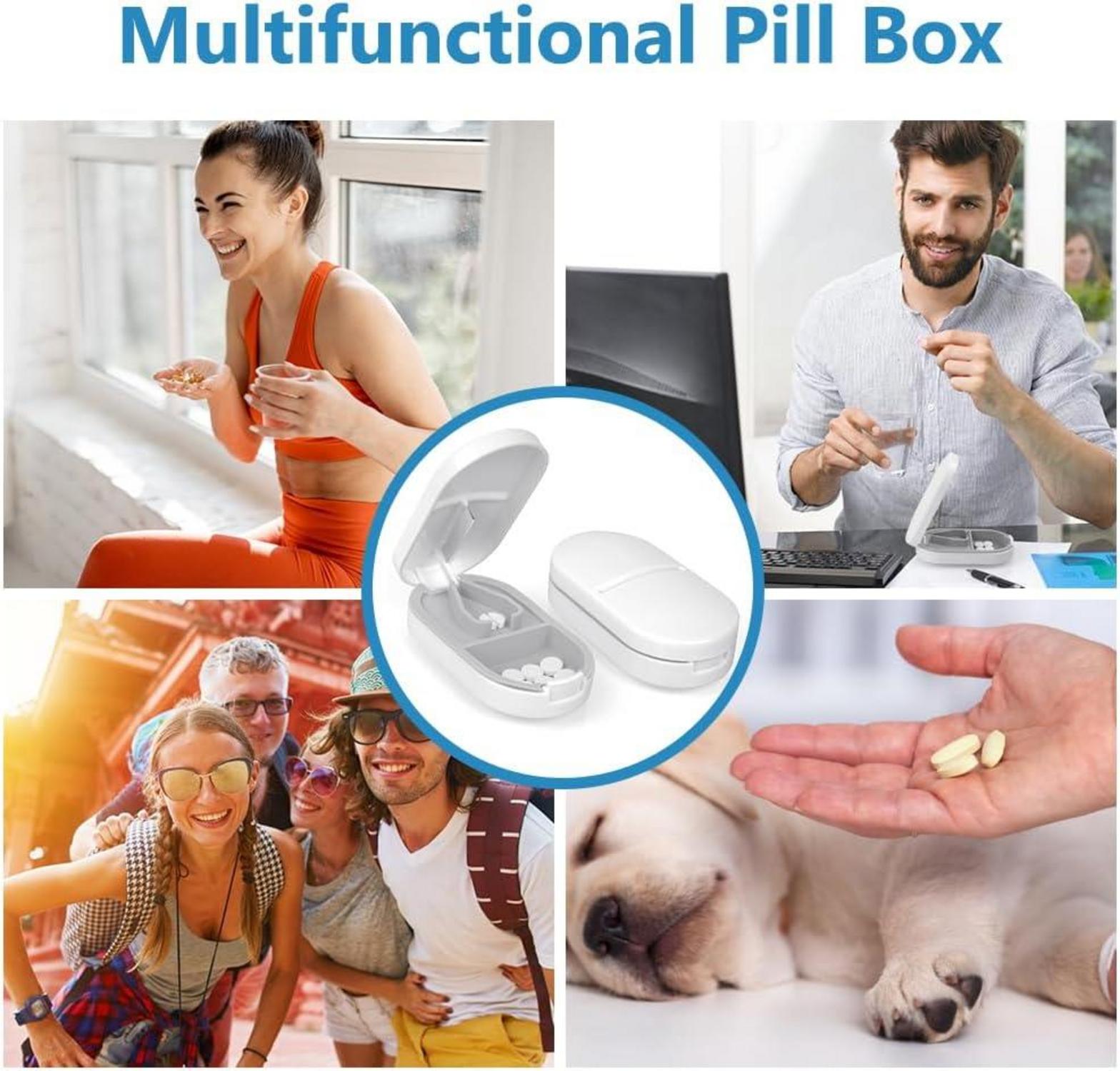 Tablettenteiler Pillenschneider mit Aufbewahrungsfach scharfe Klingen