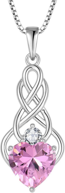 Unendlichkeit Keltischer Knoten Halskette 925 Silber Geburtsstein