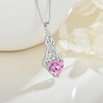 Unendlichkeit Keltischer Knoten Halskette 925 Silber Geburtsstein