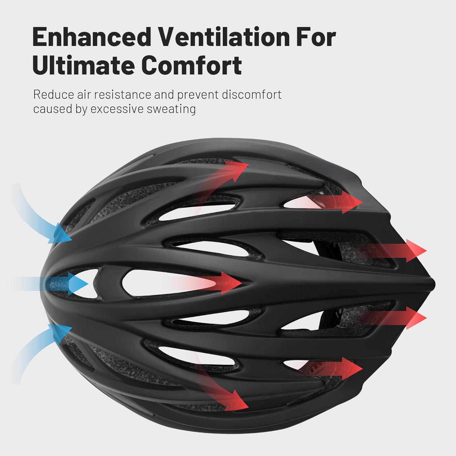 Fahrradhelm Abnehmbares Innenfutter Verstellbar Mountainbike Schwarz