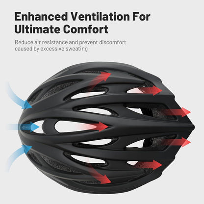 Fahrradhelm Abnehmbares Innenfutter Verstellbar Mountainbike Schwarz