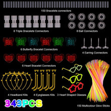 Knicklichter Set 343 Stück Party Pack mit Zubehör Brillen