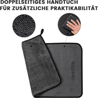 XXL Mikrofasertuch Premium Trockentuch Autotuch 40x60cm Schwarz