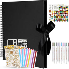 DIY Fotoalbum 31x31cm zum Selbstgestalten, Schwarz, 80 Seiten