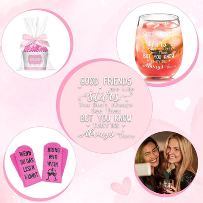 Weinglas mit Lustigen Socken Geschenkset für Freundin Geburtstag 520ml