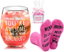 Joymaking Weinglas mit Lustigen Socken Set 17oz