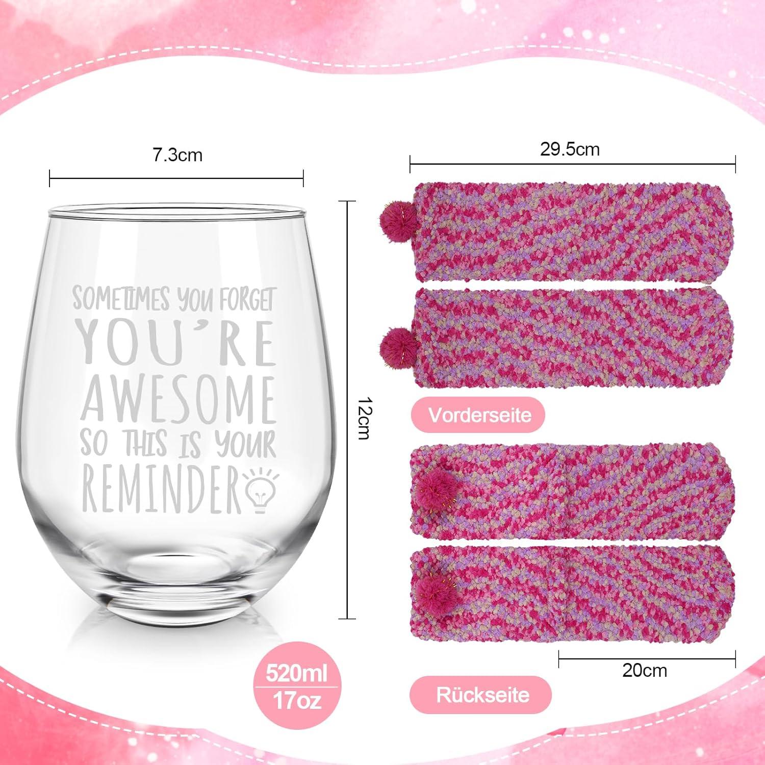 Weinglas mit Schönen Socken Set 17oz für Freund - Dankeschön