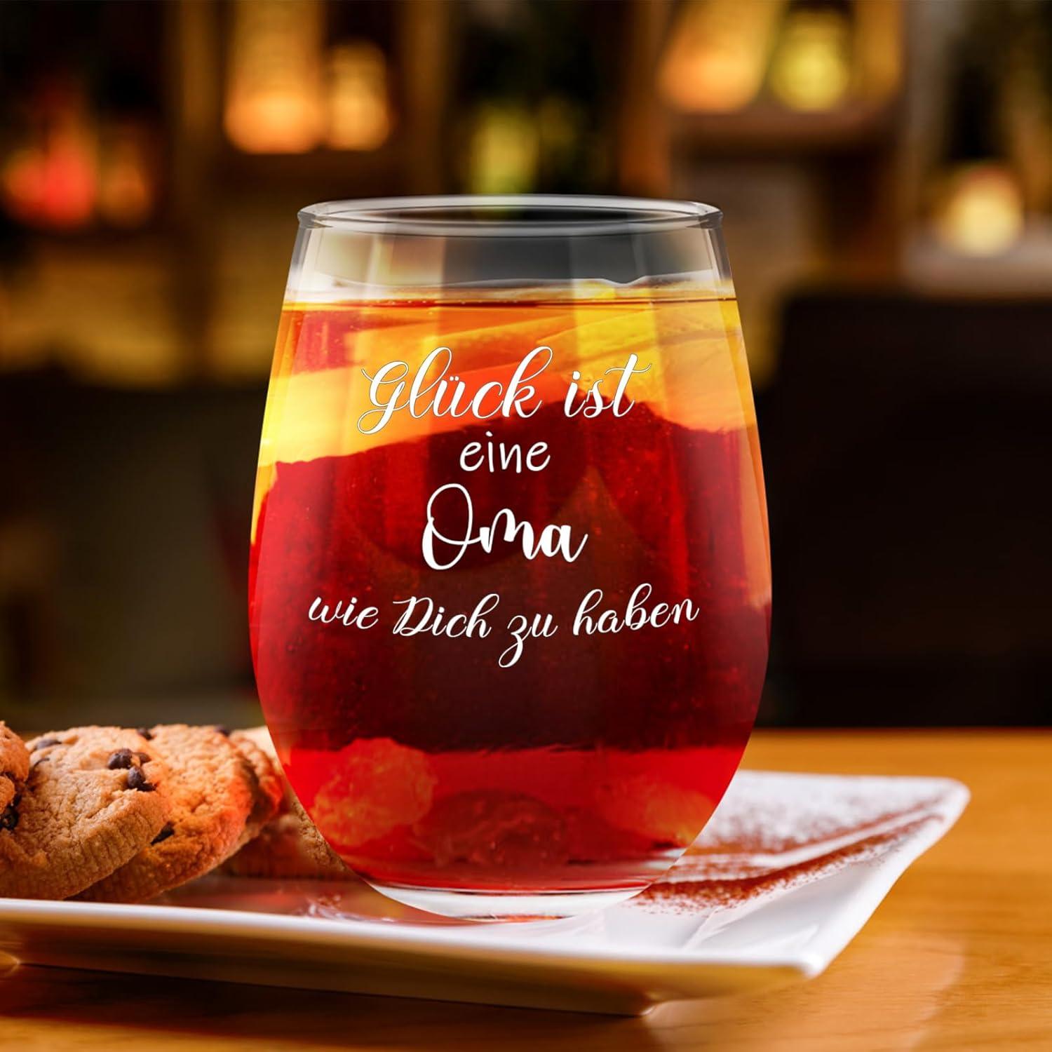 Weinglas Geschenk Beste Oma Weihnachten Enkelkinder 17oz