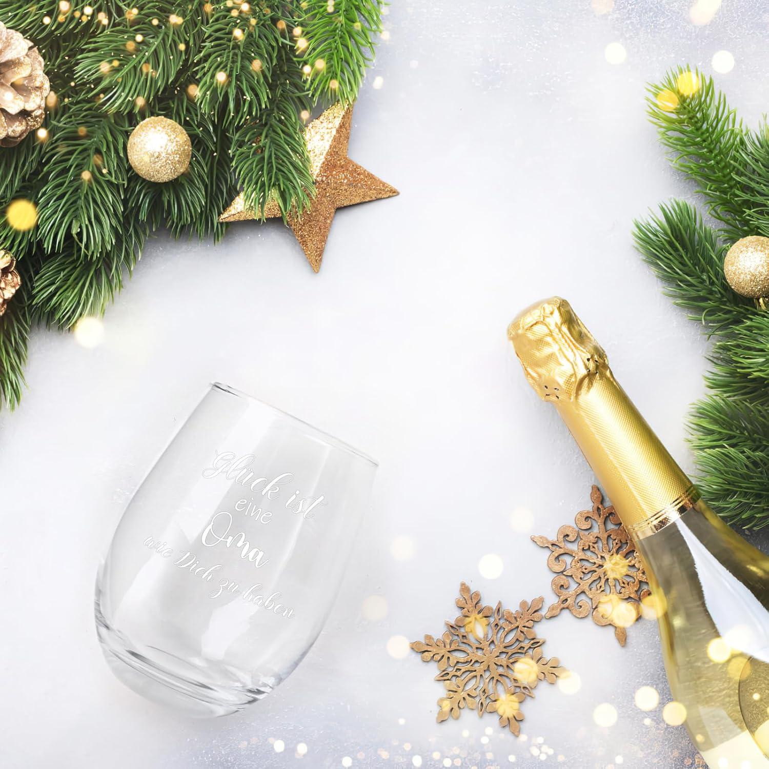 Weinglas für Oma, Beste Oma Geschenk, Besondere Geschenke, Enkelkinder 520ml